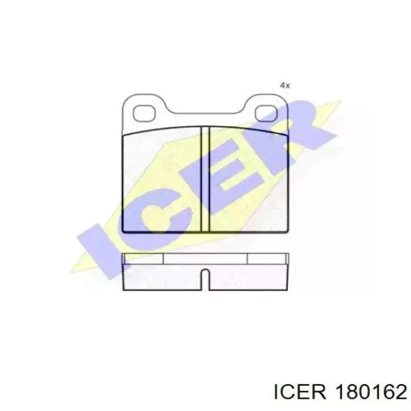 Передні тормозні колодки 180162 Icer