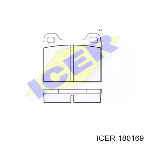Купити 180169 Icer Колодки гальмівні передні, дискові