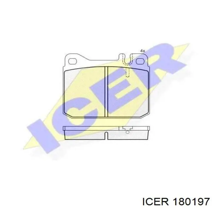180197 Icer колодки гальмівні передні, дискові