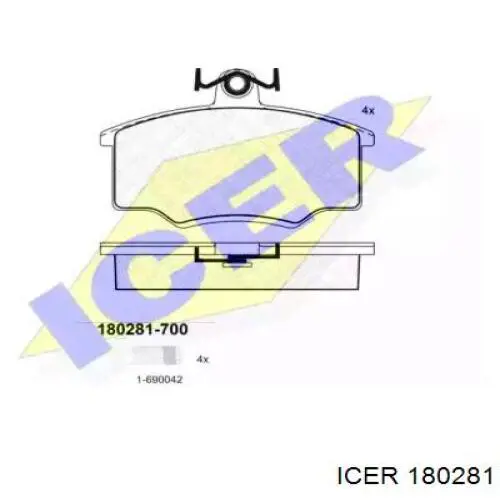 Передні тормозні колодки 180281 Icer