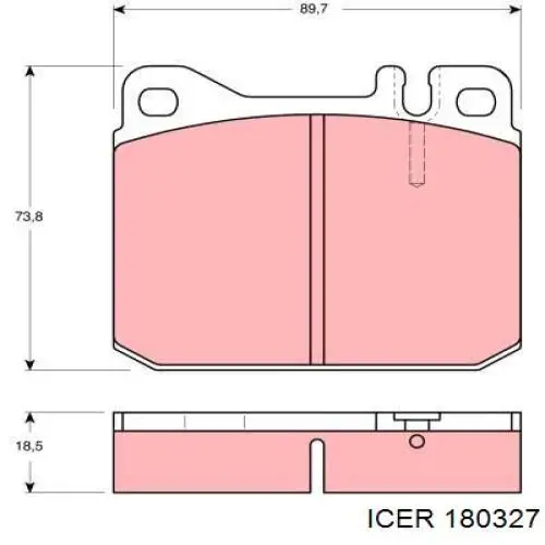 Колодки гальмівні передні, дискові 180327 Icer