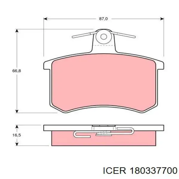 Задні гальмівні колодки Icer 180337700 ціна, від 14.34 USD