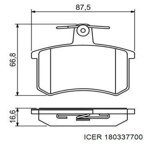 Задні дискові колодки Icer 180337700