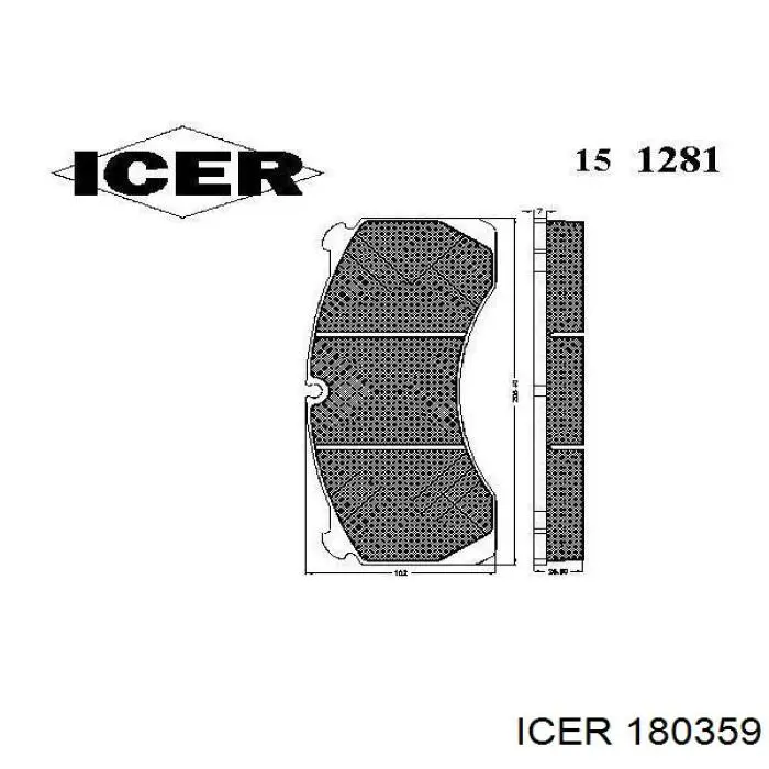 180359 Icer колодки гальмові задні, дискові