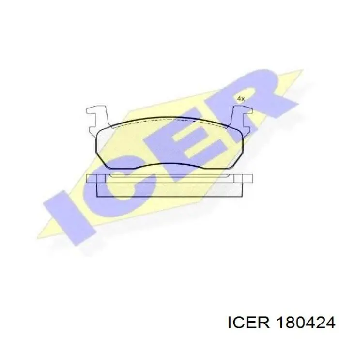 Колодки гальмівні передні, дискові 180424 Icer