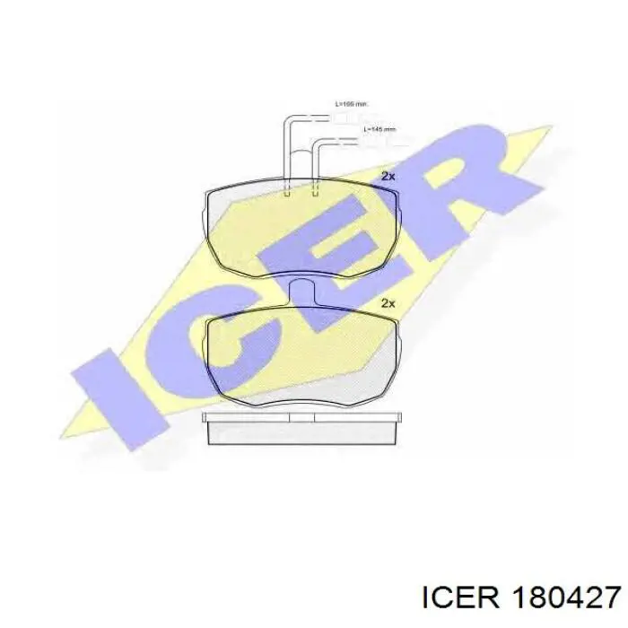 Колодки гальмівні передні, дискові 180427 Icer