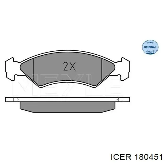 180451 Icer колодки гальмівні передні, дискові