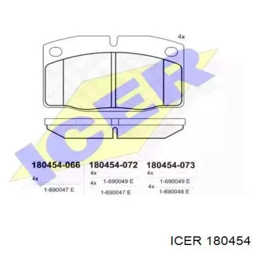 180454 Icer колодки гальмівні передні, дискові
