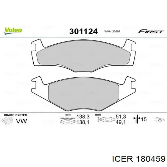 Гальмівні колодки Icer 180459 ціна, від 12.66 USD
