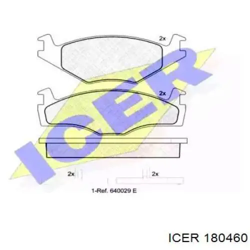 180460 Icer колодки гальмівні передні, дискові