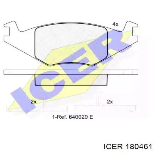 Колодки гальмівні передні, дискові 180461 Icer