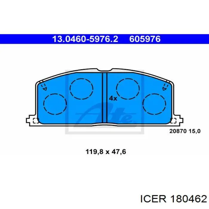 180462 Icer колодки гальмівні передні, дискові