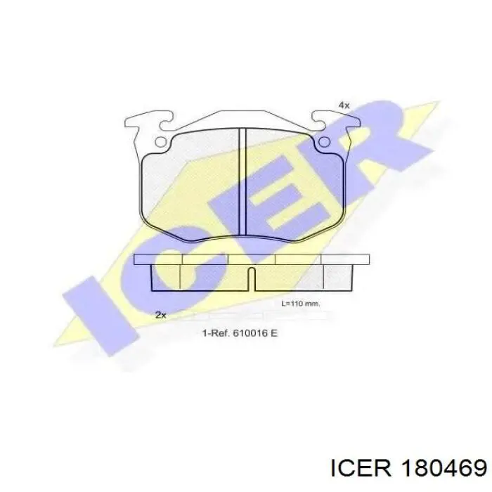180469 Icer колодки гальмівні передні, дискові