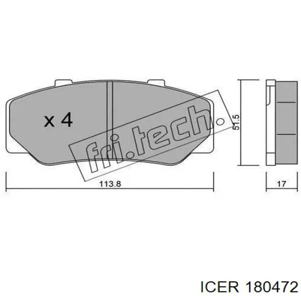 180472 Icer колодки гальмівні передні, дискові