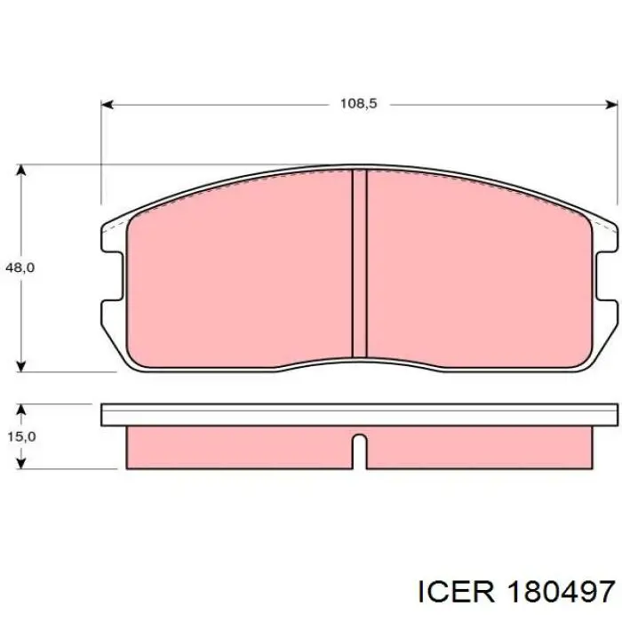 180497 Icer колодки гальмівні передні, дискові