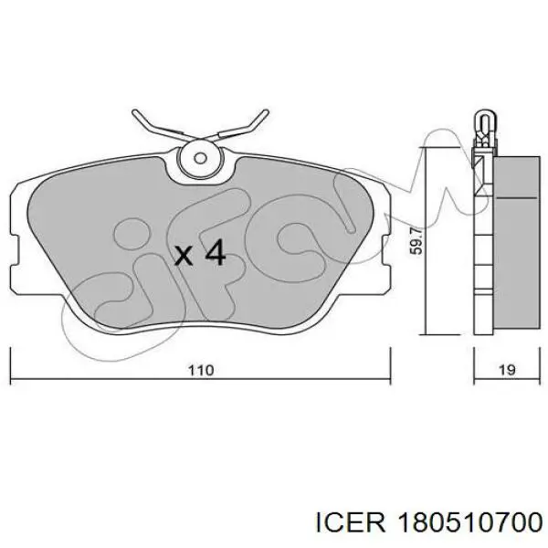 Гальмівні колодки Icer 180510700 ціна, від 17.62 USD