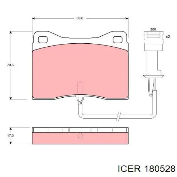 Колодки гальмівні передні, дискові 180528 Icer