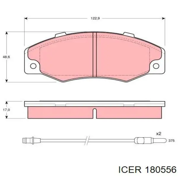 180556 Icer колодки гальмівні передні, дискові