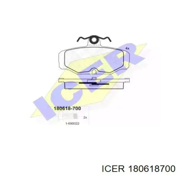 180618700 Icer колодки гальмові задні, дискові