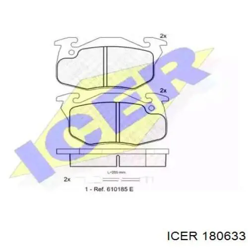 Передні тормозні колодки 180633 Icer