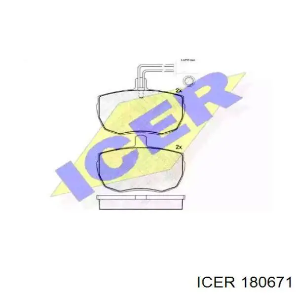 180671 Icer колодки гальмівні передні, дискові