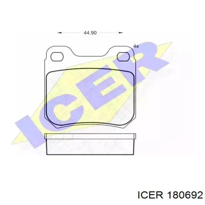 Купити 180692 Icer Задні колодки