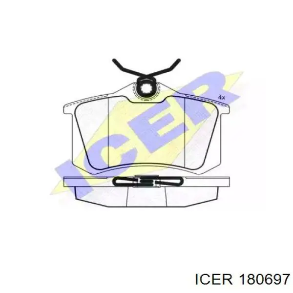 180697 Icer колодки гальмові задні, дискові