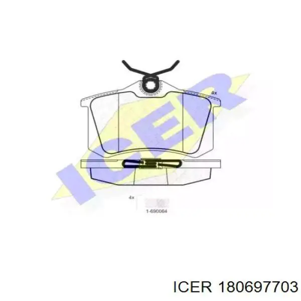 Задні гальмівні колодки 180697703 Icer