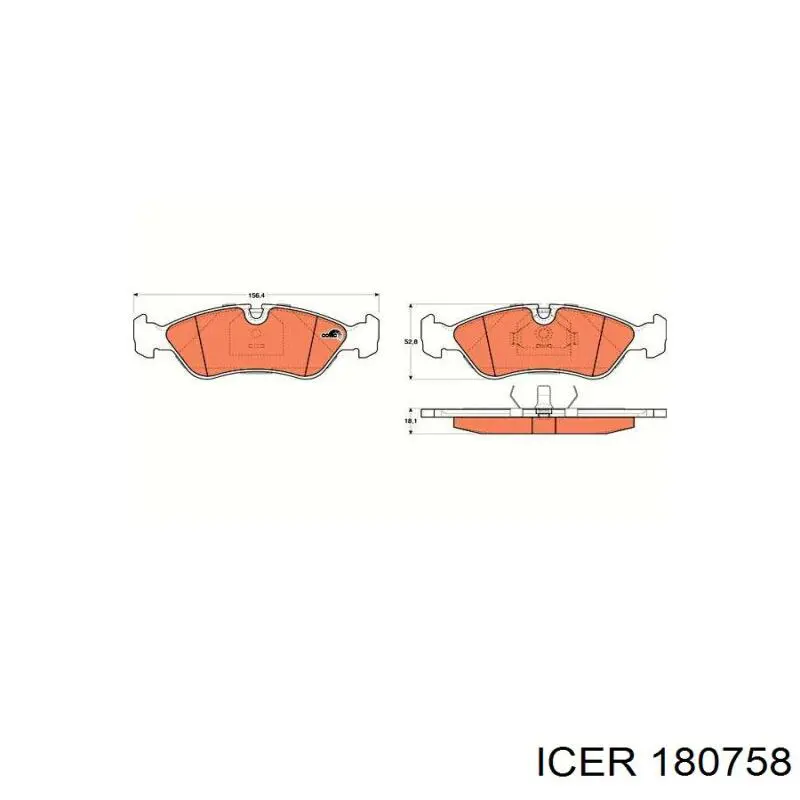 Гальмівні колодки Icer 180758 ціна, від 17.76 USD