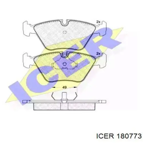 180773 Icer колодки гальмівні передні, дискові