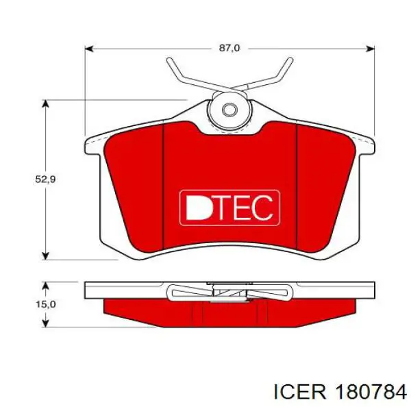Задні гальмівні колодки Icer 180784 ціна, від 15.20 USD