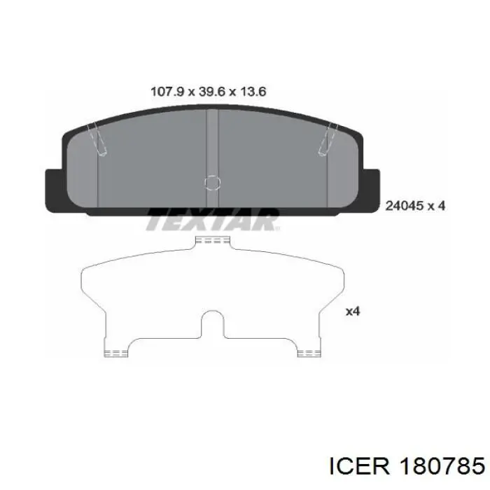 Колодки гальмові задні, дискові 180785 Icer