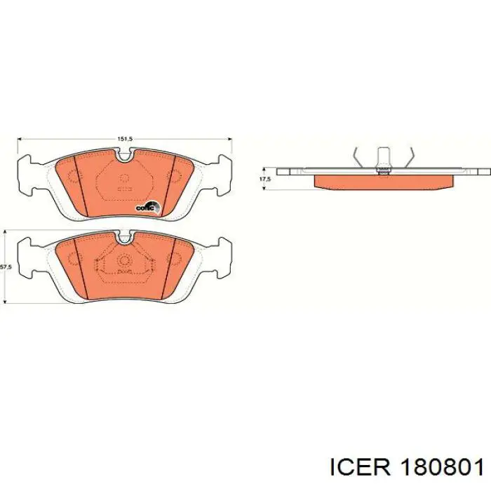 Гальмівні колодки Icer 180801 ціна, від 22.06 USD