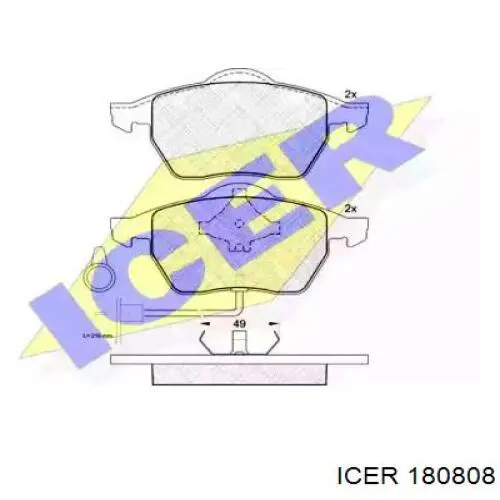 180808 Icer колодки гальмівні передні, дискові