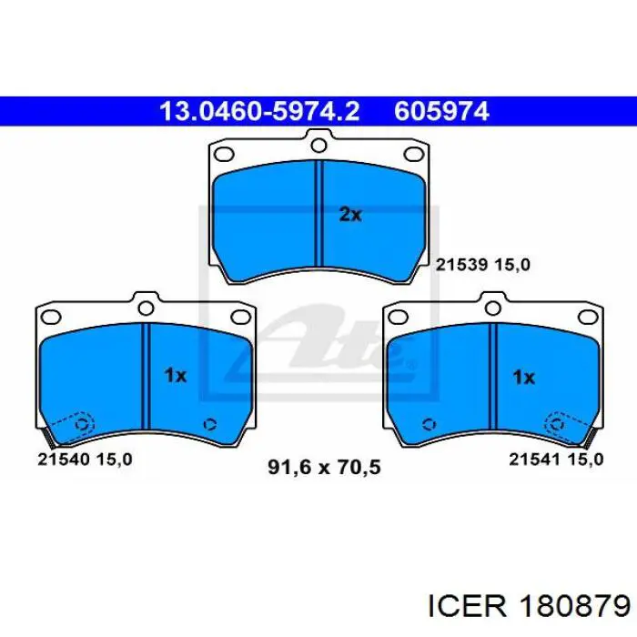 Колодки гальмівні передні, дискові 180879 Icer