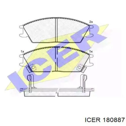 Купити 180887 Icer Колодки гальмівні передні, дискові