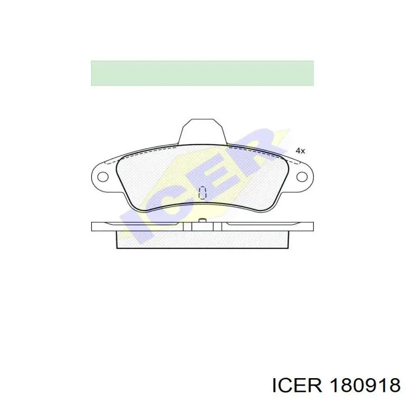 180918 Icer колодки гальмові задні, дискові
