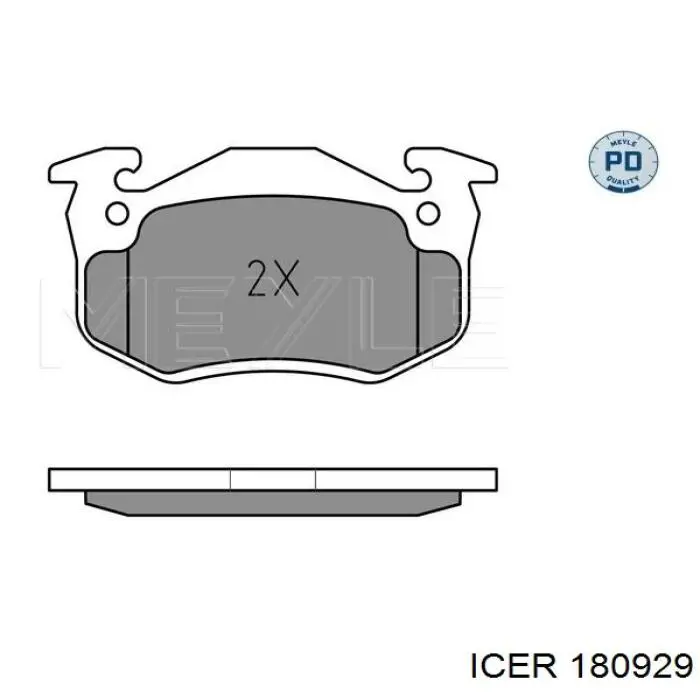 180929 Icer колодки гальмові задні, дискові