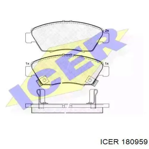 180959 Icer колодки гальмівні передні, дискові