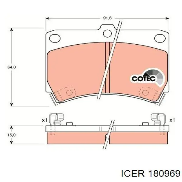 Гальмівні колодки Icer 180969 ціна, від 13.07 USD