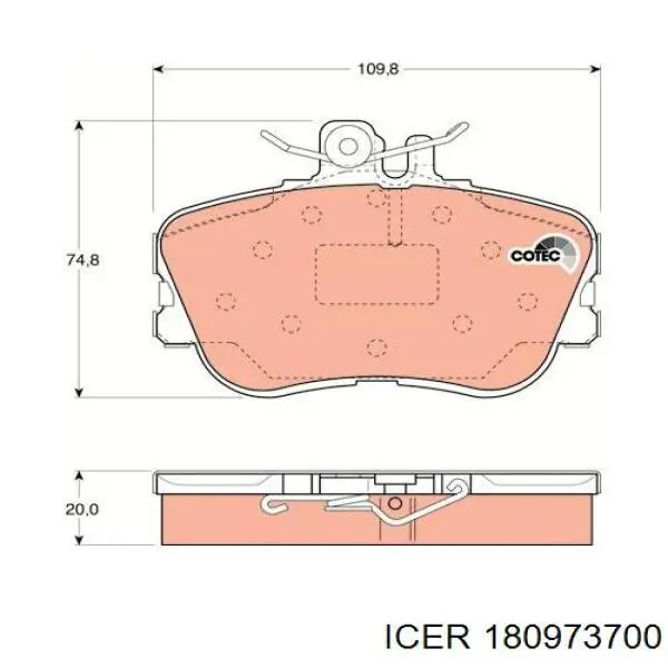 Передні тормозні колодки 180973700 Icer