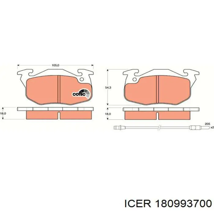 Гальмівні колодки Icer 180993700 ціна, від 20.10 USD