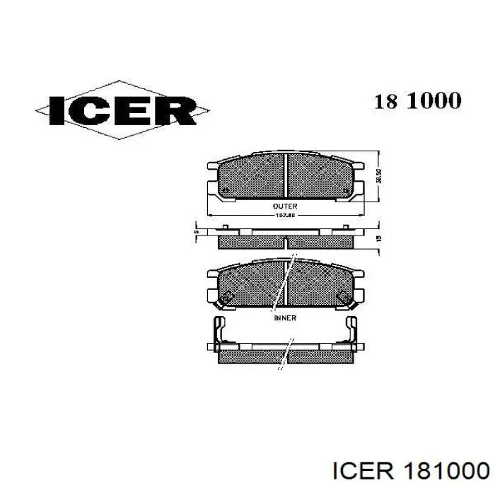 Колодки гальмові задні, дискові 181000 Icer