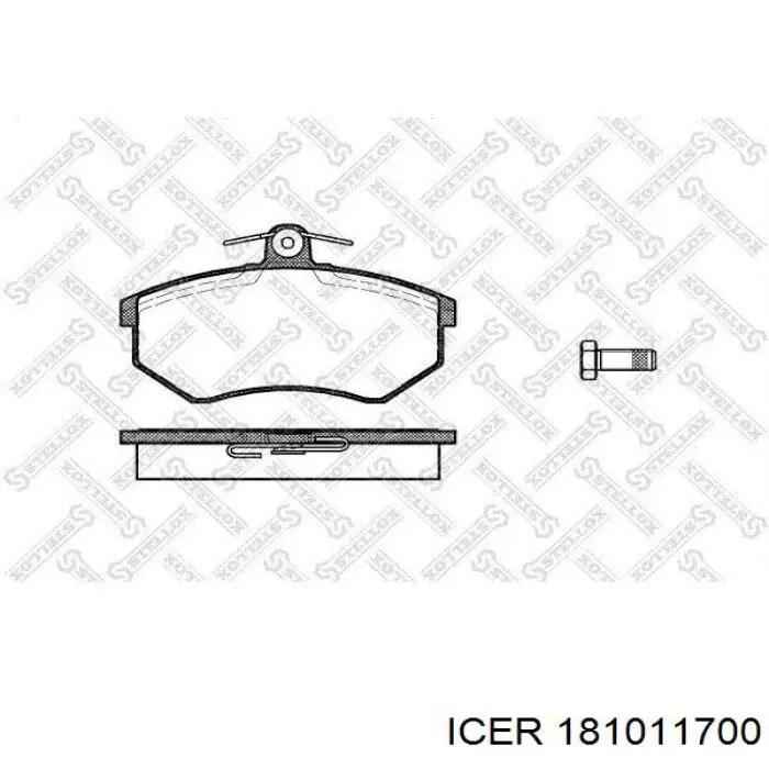 181011700 Icer колодки гальмівні передні, дискові
