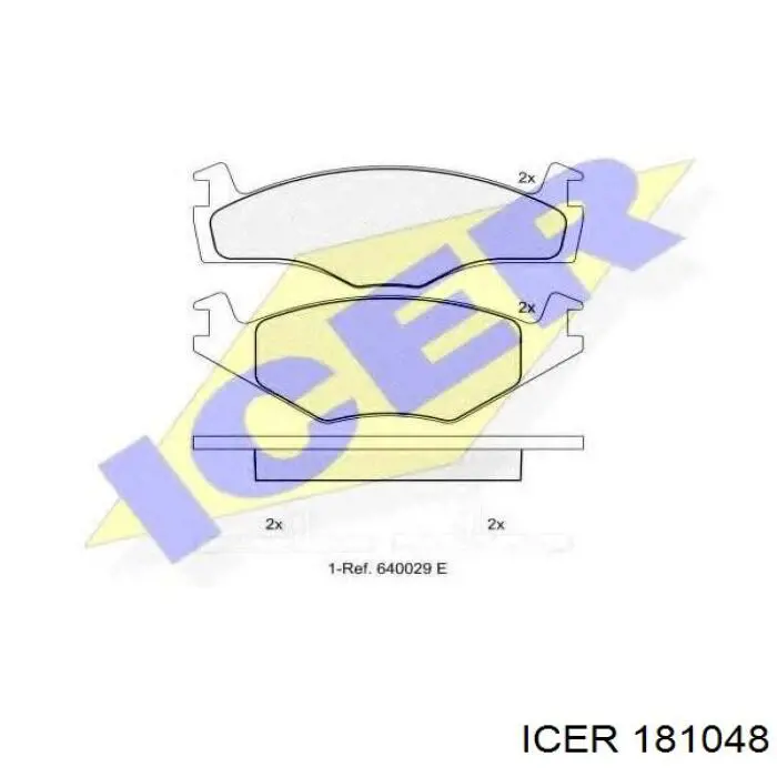 Колодки гальмівні передні, дискові 181048 Icer