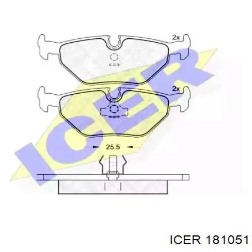 Задні гальмівні колодки 181051 Icer