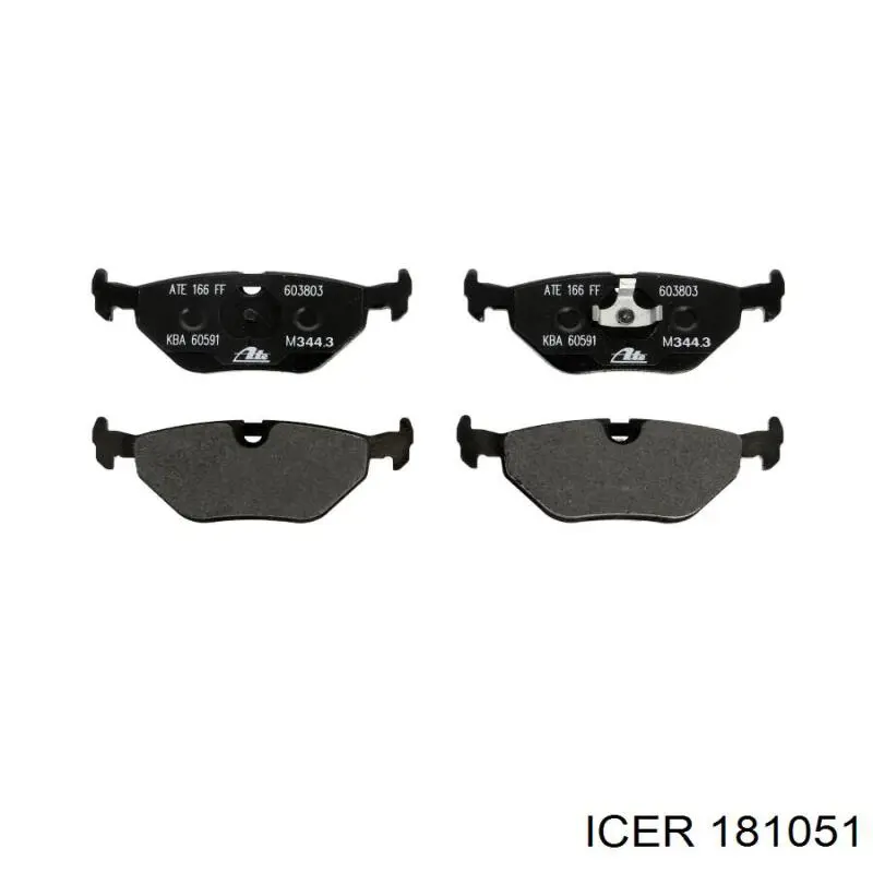 Задні гальмівні колодки Icer 181051 ціна, від 15.98 USD