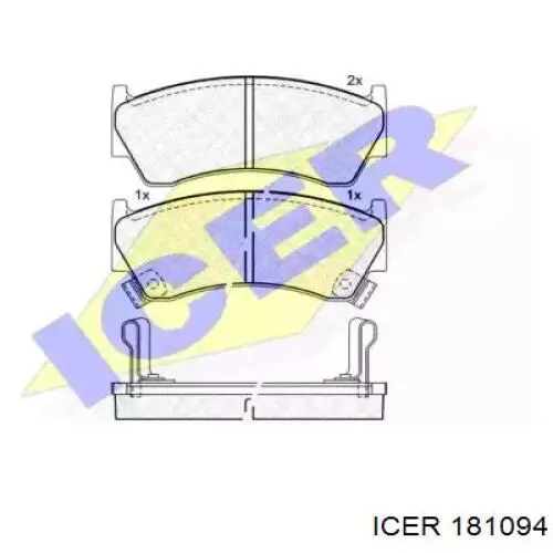 181094 Icer колодки гальмівні передні, дискові
