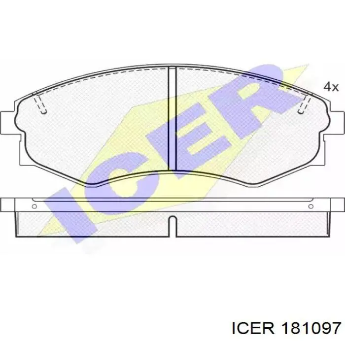 Колодки гальмівні передні, дискові 181097 Icer