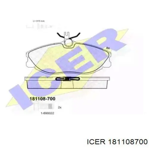 Передні тормозні колодки 181108700 Icer